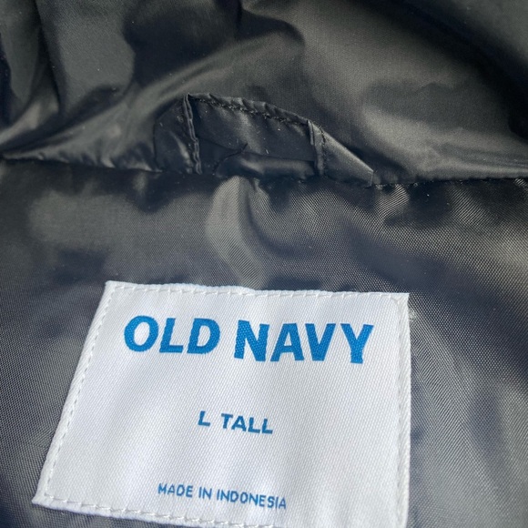 Short Black Sherpa Puffer Jacket Coat Large TALL - Picture 9 of 9